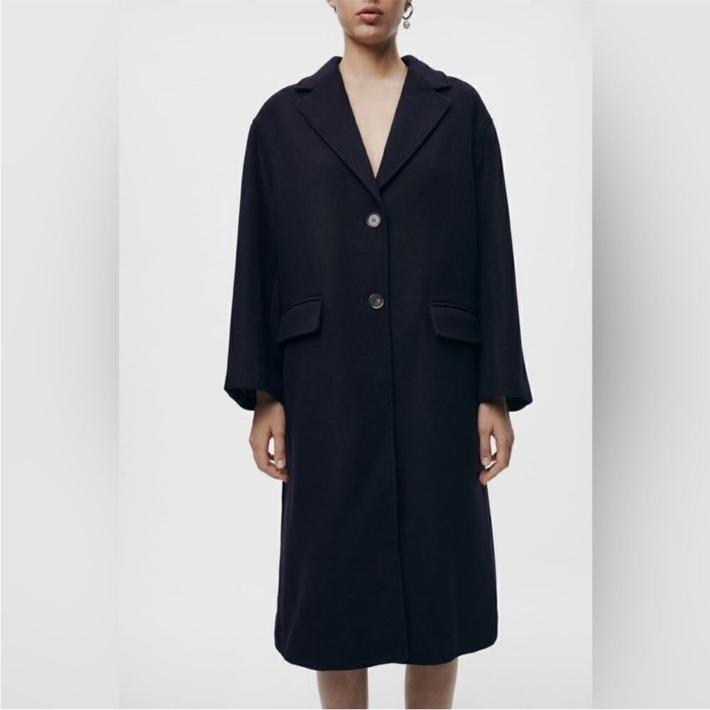 ZARA OVERSIZED WOOL BLEND COAT ZW COLLECTION - Picture 4 of 16